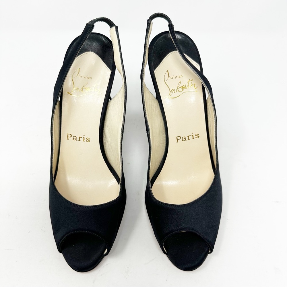 Christian Louboutin Yoyo Satin Tassel Slingback Pumps Size 37 - Picture 3 of 10
